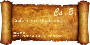 Csörgei Beatrix névjegykártya